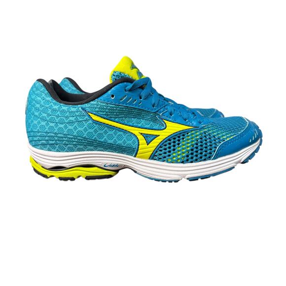 Mizuno Wave Sayonara 3 Electric Blue Neon Yellow Running Size 6 - Picture 4 of 8